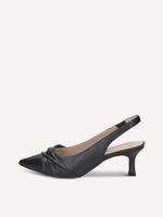 caprice sling pumps blue made of leather with queenie size 37