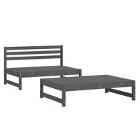 conjunto de muebles de jardin 2 uds  mesa y sillas madera maciza de pino gris