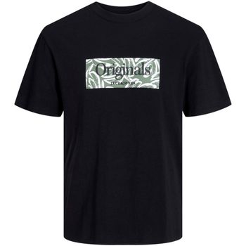 Jack & Jones Camiseta 12250436 JORLAFAYETTE BRANDING TEE SS CREW NECK BLACK para hombre