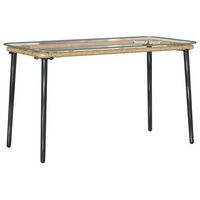 mesa de jardin  mesa de exterior natural 80 x 40 x 45 cm ratan sintetico