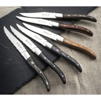 estuche de 6 cuchillos carne  multicolor