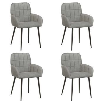Sillas De Comedor 4 Uds. Terciopelo Gris Claro 57 X 50 X 85 Cm Vidaxl