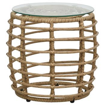 Conjunto Conjunto Mesa Y Sillas Jardin De Jardín 3 Uds | Mueble Jardin Mesa Y Sillas Ratán Sintético Color Roble