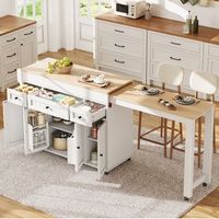 isla de cocina con ruedas encimera extensible 137-1906 x 452 x 92 cm