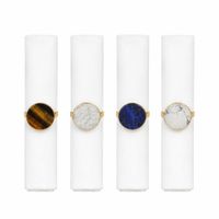 anillos de servilleta de piedras multicolores - set de 4