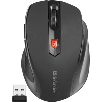 Ratón Defender ULTRA MM-315 Inalámbrico RF 1600DPI Negro 6 Botones Ergonómico