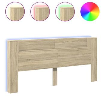 Cabecero De Cama Con Led Roble Sonoma 220x16,5x103,5 Cm