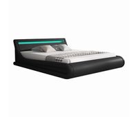 cama de matrimonio con canape dormitorio negro 214x157x65 led parisina muebles bonitos