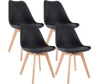 juego de 4 sillas de comedor linares plastico negro 50x49x83 cm