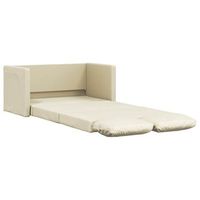 sofa cama de suelo 2 en 1 cuero sintetico crema 112x174x55 cm