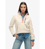 superdry para mujer w2012341a forro polar outdoor half zip fleece beige xs casual poliester