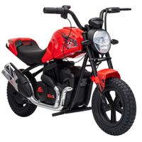 aiyaplay moto cross electrica para ninos estilo harley 24v motor 180w 6-12 anos neumaticos 30cm de goma roja