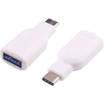 Adaptador Usb 3.0 Tipo A Hembra A Usb Tipo C Macho Blanco