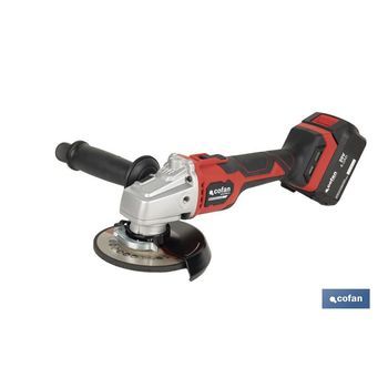 Amoladora A Batería Sin Escobillas | Velocidad Variable | Mango 3 Posiciones | Incluye: Batería De 20 V Y 4.0 Ah, Cargador Y Maletín Con Disco De Corte, Protector Y Mango Auxiliar
