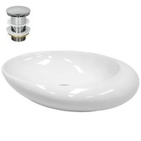 lavabo sobre encimera - 585 x 375 x 145 mm blanco ecd germany