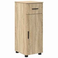 gabinete de bano  armario de bano con cajon roble sonoma 30 x 35 x 80 cm