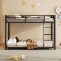 lit superpose enfant en metal classique noir 90x200 cm