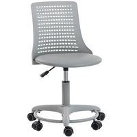 silla de escritorio sin brazos giratoria gris 120kg altura ajustable pu