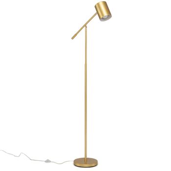 Costway Lámpara de Pie 175cm con Altura y Ángulo Ajustables Metal Pantalla Base Estable Interruptor para Salón Dormitorio Oficina sin Bombilla