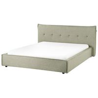 cama con somier tapiceria de tela patas negras con cabecero y somier dormitorio verde 160 x 200 cm lestre