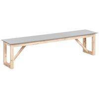 banco de jardin para exterior superficie de cemento patas de madera de acacia capacidad para 3 personas gris notteri