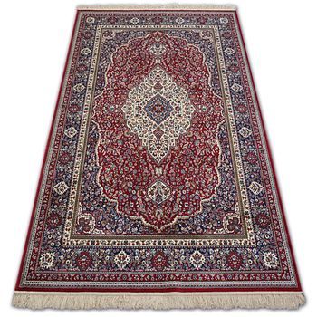 Alfombra De Jacquard Windsor 12808 Rosetón Franjas Tradicional Rojo 160x230 Cm