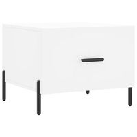 mesa de centro de diseno moderno y contemporaneo con cajon 50 x 50 x 40 cm madera de ingenieria blanca y hierro dec037885