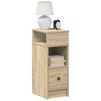 mesilla de noche - mueble de dormitorio - madera de ingenieria - roble sonoma 25x31x66cm