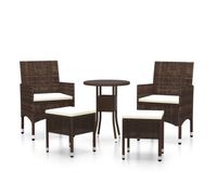 juego de muebles de jardin de 5 piezas ratan sintetico marron