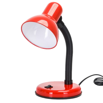 Aigostar Lámpara de Escritorio Retro， Flexo Escritorio sin Bombilla， Lámpara de mesa Compatible con Led Bombillas Modelo E27， Máx 240V， Lampara Lectura para Leer， Trabajar， Estudiar，Roja