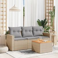 conjunto de sofas jardin con cojines 4 uds  mueble jardin mesa y sillas ratan sintetico beige cfw719426