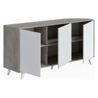 aparador gris claro efecto madera blanco 154x40h72 cm