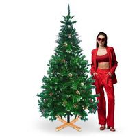 prancer - arbol de navidad con nieve y pinas o110 x 210h cm 1200 ramas y 70 pinas