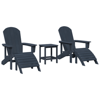 Juego De Lounge De Jardín De 3 Uds Azul Marino Hdpe Cfw463070