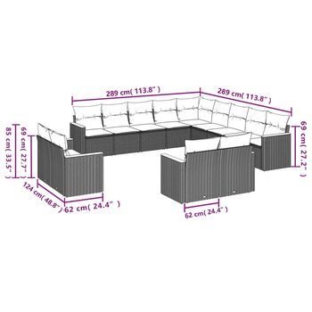 Conjunto De Sofá Exterior (incluye Cojines, Combinación De 13 Piezas)