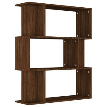 Estantería | Librería | Armario De Libros/biombo Madera Contrachapada Marrón Roble 80x24x96 Cm