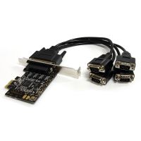 startech tarjeta adaptadora pci express pcie 4 puertos serie con cable multiconector rs232 serial