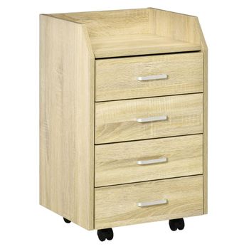 Cajonera de oficina 40x36x65 cm madera natural