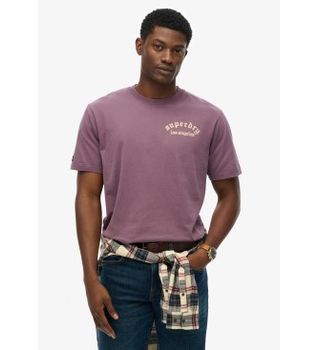Superdry para hombre. M1012251A Camiseta Neo Trad Tattoo Loose rosa (XL), Casual, Lila, Algodón, Manga corta
