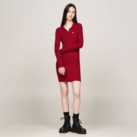 tommy jeans vestido rojo dw0dw18734-xit