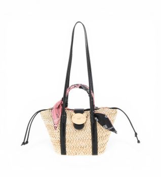 RUE MADAM PARIS para mujer. 1570 Bolso Soleil Basket negro (OSFA), Casual, Poliuretano