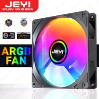 jeyi-ventilador de refrigeracion argb para pc de 120mm ventilador de ordenador aura sync rgb disipador de calor ultra silencioso con 4 pines pwm y 5v 3 pines puerto argb