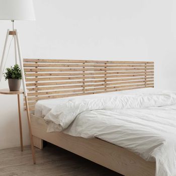 Dhome Cabecero De Madera Reciclada Dm Para Camas De 180 Estilo Palet Japones Dual Dividido En 2 Piezas Cama Palet Herrajes Incluidos (180cm Dual, Roble)