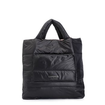 bolso shopping reversible de nailon black