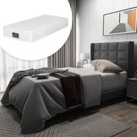 cama tapizada con cabecero - 90 x 200 cm - tela de lino - somier  colchon - gris