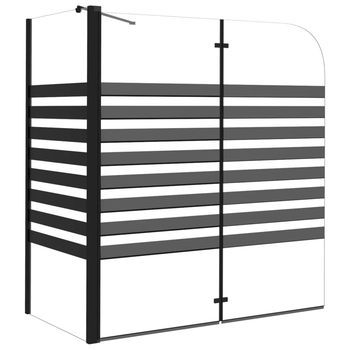 Mampara De Baño A Rayas Vidrio Templado 120x68x130 Cm Vidaxl