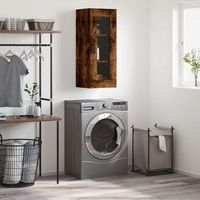 armario de pared  mueble pared roble ahumado 345x34x90 cm cfw741208
