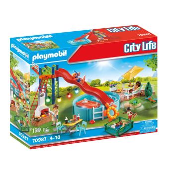 PLAYMOBIL - City Life Fiesta en la piscina con tobogán +4 años
