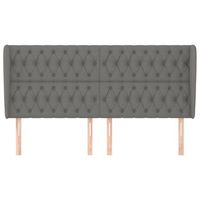 cabecero cama mueble de dormitorio con orejas de tela oscuro 183 x 23 x 118128 cm gris m020003357