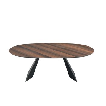 Mesa fija con tapa de madera color cobre cm 210x109 75h